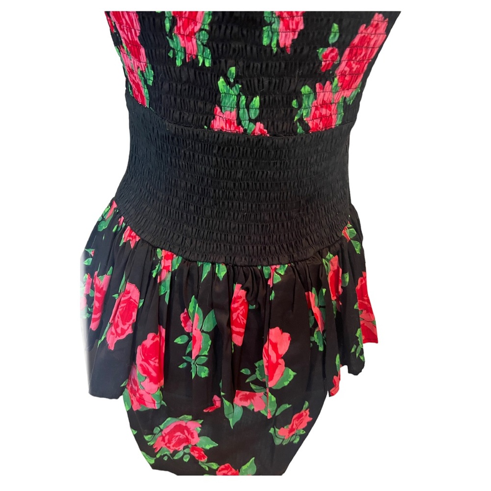 Motel Rocks Gabriella Strapless Rose Peplum Dress NWT S & M - Picture 5 of 14
